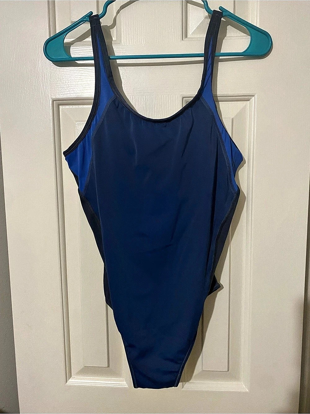 Freya Blue & Gray One-Piece Swimsuit Size 32G Like New